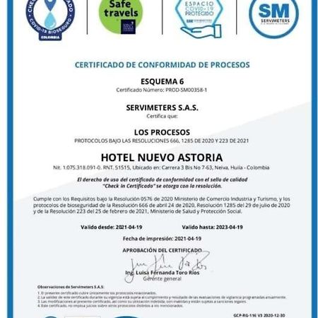 Hotel Nuevo Astoria Neiva  Dış mekan fotoğraf