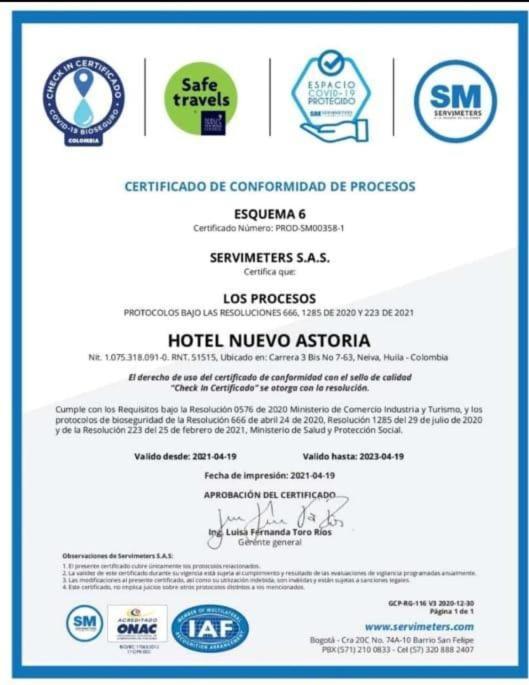 Hotel Nuevo Astoria Neiva  Dış mekan fotoğraf